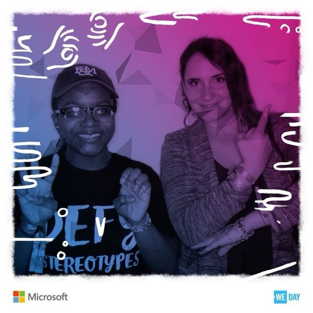 Microsoft branded photo booth at WE Day corporate event