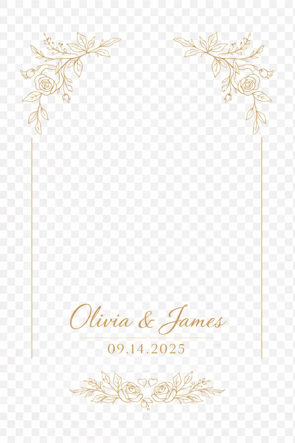 Gold botanical overlay example